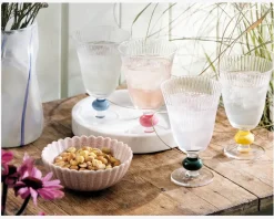 Vinglas Klar/Gul H.13,5 cm