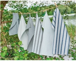 Viskestykke blå/hvid stribet 50x70 cm