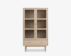 Vitrine Aston i hvidolieret fineret eg