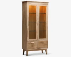 Vitrine i hvidolieret eg B. 94 cm